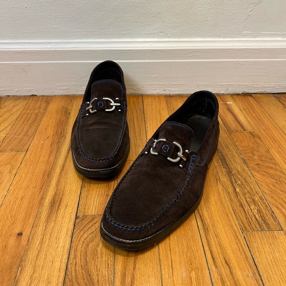 Donald J Pliner Brown Expresso Suede Leather Loafer Driving Shoe 14 - Picture 1 of 10